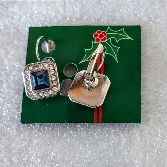 Leverback Blue Zircon Drop Earrings - Picture 12 of 15